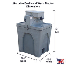 Load image into Gallery viewer, Portable Hand Washing Station – Dual Sink - Extra Large 92 Gallon Commercial Self Contained Outdoor Sink with Foot Pump
