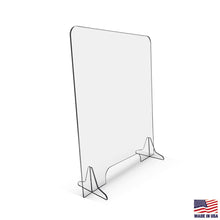 Load image into Gallery viewer, Protective Sneeze Guard – 24W by 30”H - Clear Acrylic Plexiglass Shield for Counter, Reception Desk, Transaction Window – Barrier Protects Employees, Workers, Customers – 3&quot;x12&quot; Pass Thru Opening
