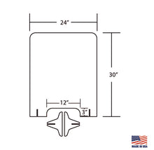 Load image into Gallery viewer, Protective Sneeze Guard – 24W by 30”H - Clear Acrylic Plexiglass Shield for Counter, Reception Desk, Transaction Window – Barrier Protects Employees, Workers, Customers – 3&quot;x12&quot; Pass Thru Opening
